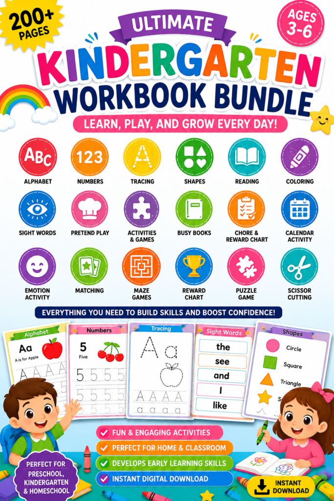 Kindergarten Workbook Bundle